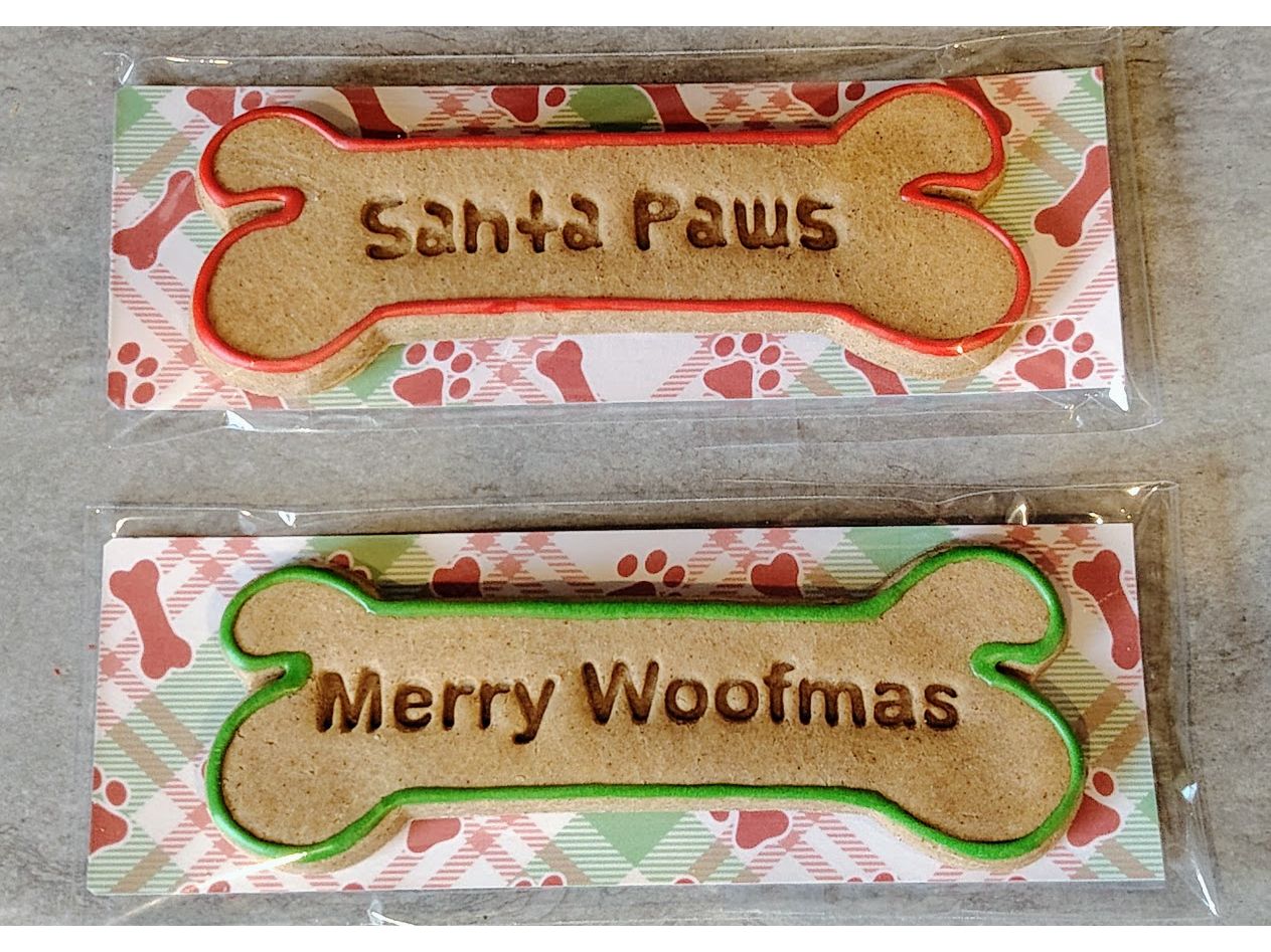 Large Handmade Festive Bone Biscuits