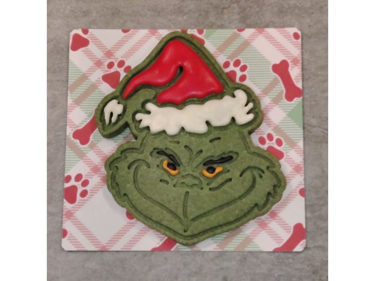 Large 'Grinch' Handmade Grain Free Dog Biscuit