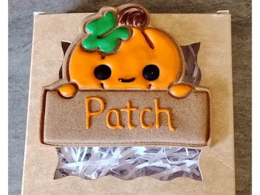 Large Pumpkin Name Plaque Handmade Grain Free Dog Biscuit