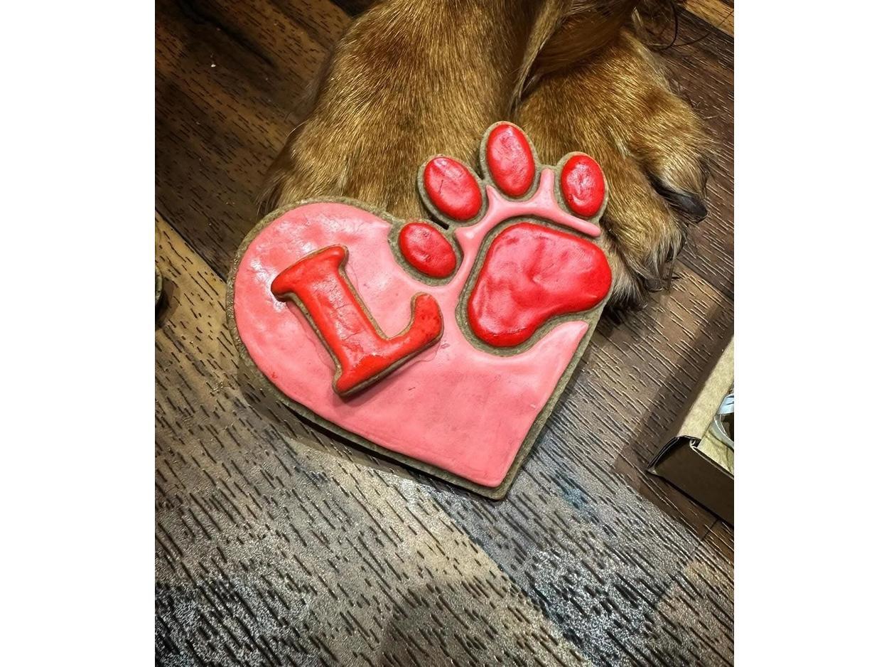 Love Letter XL Personalised Handmade Grain Free Peanut Butter Biscuit