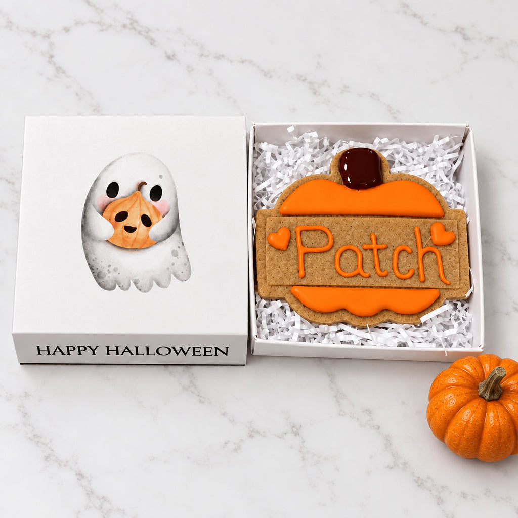 Large Pumpkin Name Plaque Handmade Grain Free Dog Biscuit