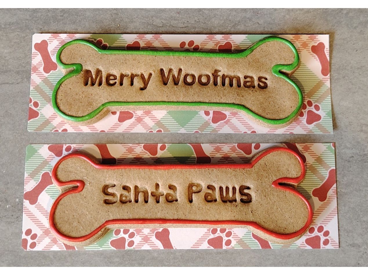 Large Handmade Festive Bone Biscuits