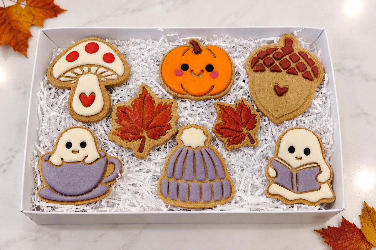 Large Autumn Cosy Season Handmade Grain Free Dog Biscuit Box