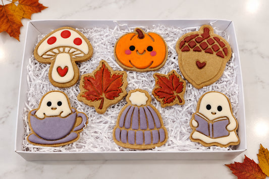 Large Autumn Cosy Season Handmade Grain Free Dog Biscuit Box