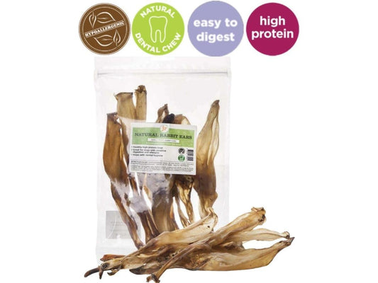 JR Pet Products Natural Rabbit Ears 100g pack
