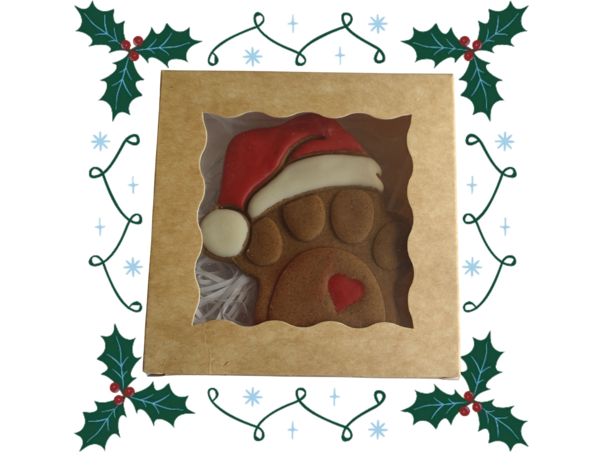 Large 'Santa Paws' Handmade Grain Free Dog Biscuit
