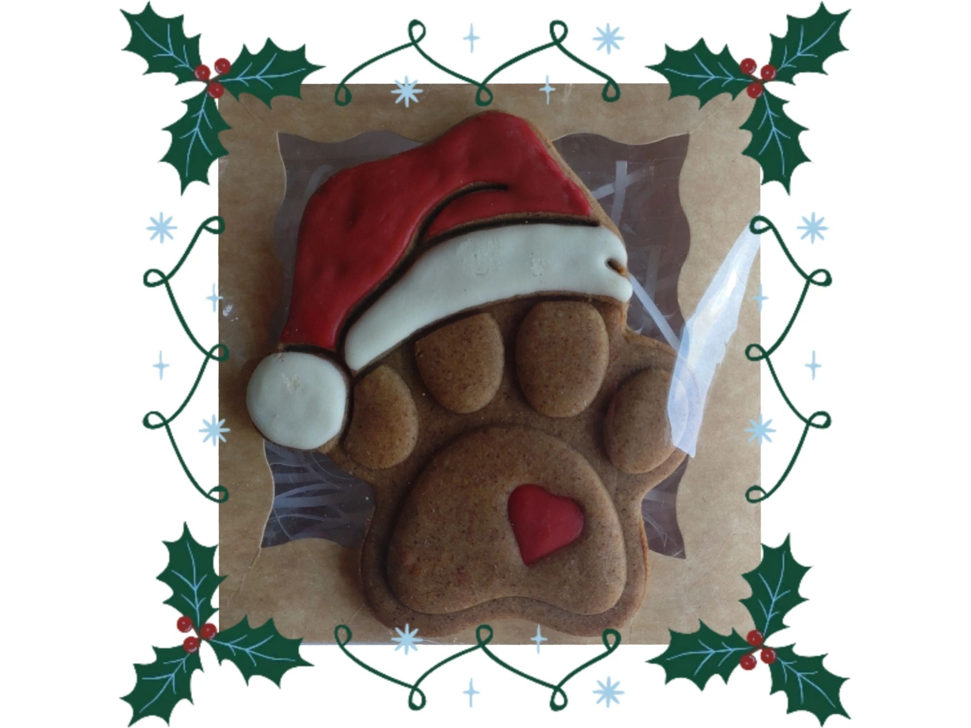 Large 'Santa Paws' Handmade Grain Free Dog Biscuit