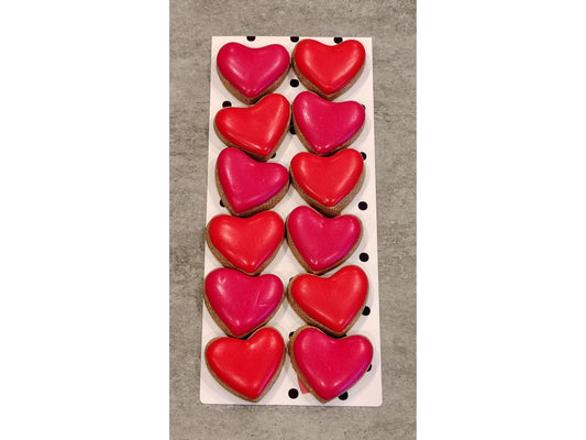 12 Mini Iced Hearts Handmade Grain Free Biscuits
