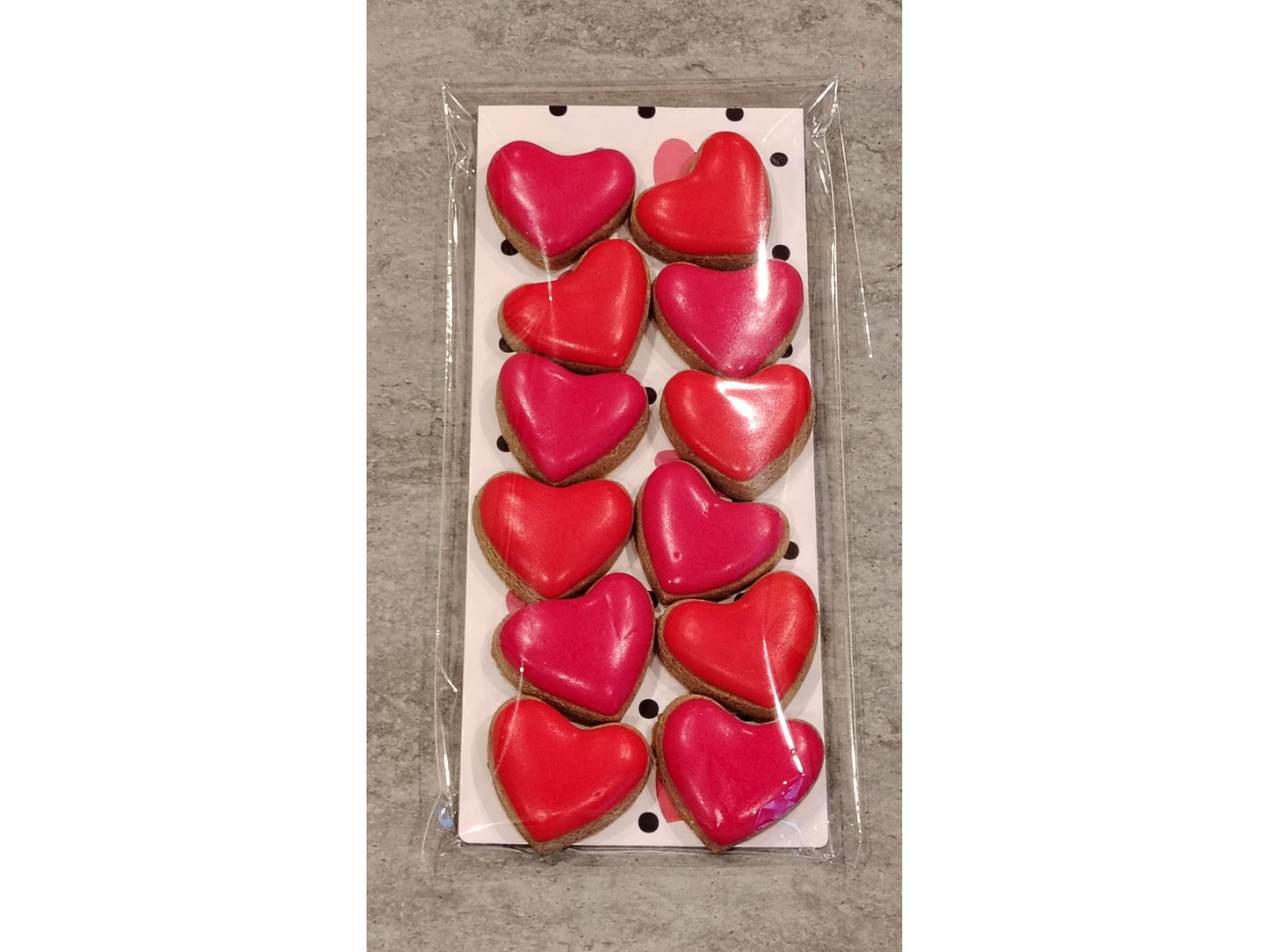 12 Mini Iced Hearts Handmade Grain Free Biscuits
