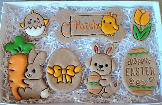 Large Personalised Happy Easter Handmade Grain Free Biscuit Box
