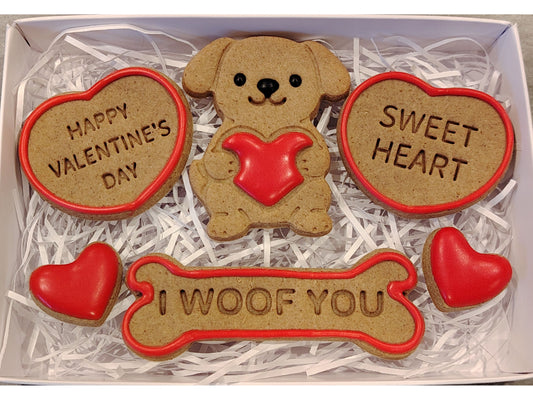 Medium Box of Valentines Handmade Grain Free Dog Biscuits
