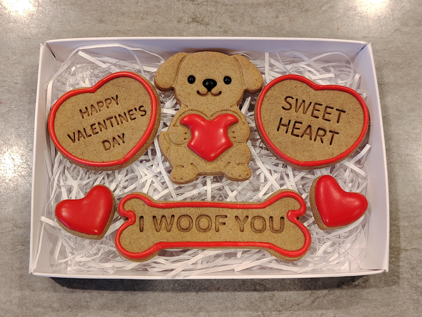 Medium Box of Valentines Handmade Grain Free Dog Biscuits