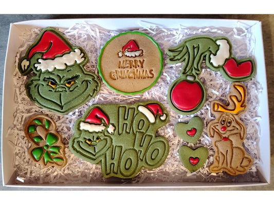 'Very Merry Grinchmas' Handmade Grain Free Dog Treat Christmas Box